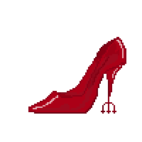 Red 'devil' high heel shoe